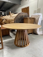 Modernes Chinesisches Nachhaltiges Teakholz Esszimmer-Möbelset 140cm Rundes Design für Zuhause, Küche und Restaurant