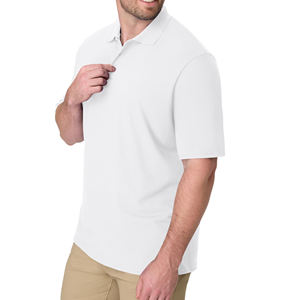 Chemise polo unisexe slim fit, séchage rapide, logo brodé personnalisé, respirante, couleur blanche, grandes tailles, pour homme - Product Image 3