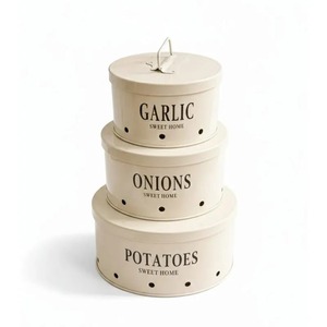 Stackable Cylinder Metal Kitchen <b>Canister</b> <b>Set</b> with Metal Lids Vintage Design Handcrafted Freshness Preservation for Food Storage - Product Image 3