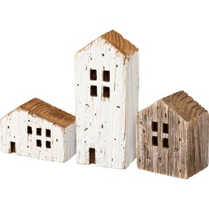 Figurine de maison traditionnelle en bois de pin - Peinte à la main, écologique, artisanale, durable, à suspendre au mur par Aqudus Saleem - Product Image 6