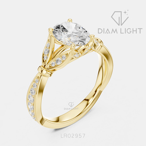 Bague en diamant de laboratoire ovale 1,36 carat, certifiée IGI, or blanc 14 carats, couleur F+, clarté VS+, pour fiançailles, mariage ou cadeau - Product Image 6