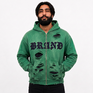 Fábrica de Sudaderas Personalizadas al por Mayor para Hombre, Sudadera de Forro Polar de 500 g/m², Estilo Urbano, Producción para Marcas Estadounidenses - Product Image 1