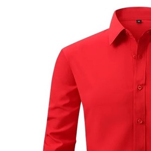 High Quality <b>Men</b> <b>Dress</b> Shirt Solid Color Anti-Wrinkle Spandex/Cotton Quick Dry Plus Size Casual Style Custom Design Breathable - Product Image 6