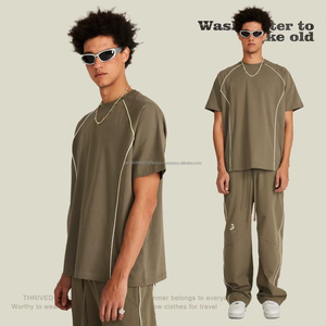 Été 305 couleur unie lourde à savoir bord T-shirt à manches courtes Europe et les États-Unis ins street oversized - Product Image 3