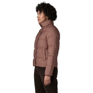 Chaqueta de plumón acolchada para mujer, cuello alto, cierre de cremallera y botones, abrigo corto cálido de invierno, chaqueta de plumón para mujer - Product Image 3