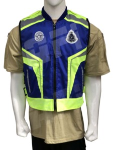 Veste haute visibilité personnalisée ANSI Classe 2, imperméable, bleu fluo jaune, fermeture éclair sur le devant, patchs, option logo personnalisé pour vêtements de travail - Product Image 1