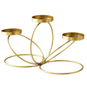 Ensemble de 2 chandeliers décoratifs vintage en métal doré et noir pour la décoration de table de mariage - Product Image 4