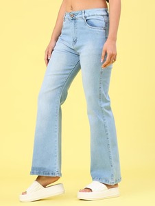 Women's New Collection India Wholesale <b>Boot</b> Cut Denim Jeans-Eco-Friendly Vintage Style - Product Image 4
