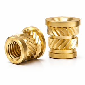 Insertos Roscados de Latón Mecanizados por CNC de Alta Resistencia, Tuerca Moleteada Antirrotación, Inserto Ultrasónico Liso para Termofijación en Plástico - Product Image 1