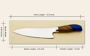 Couteau de chef artisanal en acier à haute teneur en carbone, manche en résine, couteau de cuisine forgé, fabricant OEM - Product Image 2