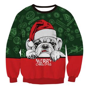 Pull à col rond unisexe avec motif de chien, chat et hamster pour Noël - Product Image 4