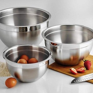 ชามผสมสแตนเลสพร้อมพวยกาเทือน้ำ ขัดเงา ทันสมัย ทนทาน สำหรับใช้ในครัว - Product Image 2