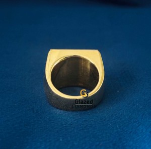 Superbe nouvelle bague tendance hip-hop entièrement sertie de moissanite VVS taille brillant rond en argent sterling 925 avec drapeau du Liban pour homme - Product Image 6