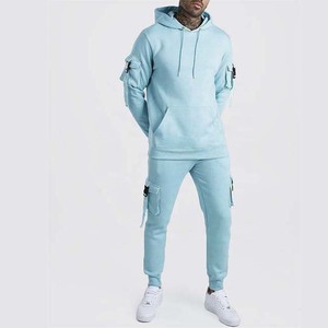 Survêtement à capuche vert néon pour homme, couleur unie, streetwear décontracté, coupe régulière avec poches latérales, vêtements d'automne - Product Image 4