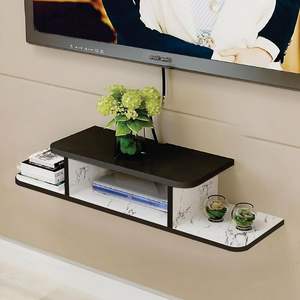 Support mural pour décodeur/boîtier TV, étagère murale pour enceintes et routeur Wi-Fi (Blanc et Noir, Standard) - Product Image 2