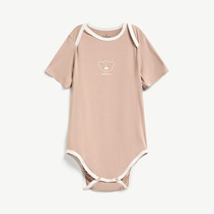 Body de Bebé de Manga Corta con Broches de Presión, Modal y Spandex, para Recién Nacidos, Unisex, ODM Vietnam - Product Image 1