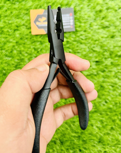 Wholesale Black Matte Stainless Steel 3-Hole Hair <b>Extension</b> Tools Multi-Functional <b>Micro</b> and Nano Beads Pliers Reusable - Product Image 3