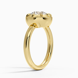 Bague de fiançailles solitaire en diamant avec halo festonné - Product Image 2