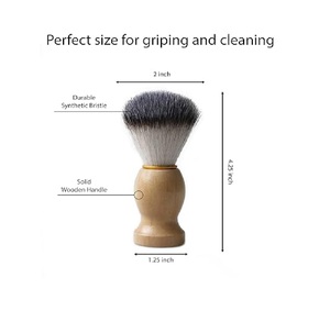 Brosse à barbe en poils de sanglier avec manche en bois, outils de rasage et de nettoyage du visage, logo personnalisé, vente en gros - Product Image 5