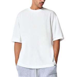 Camisetas de Algodón Orgánico Tejidas Directamente de Fábrica para Hombre, Tallas Grandes, Transpirables, Anti-Pilling, con Estampado Personalizado en la Parte Delantera, Estilo Casual Urbano - Product Image 2