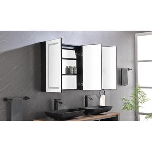 48\"X30\" <b>LED</b> Mirror Medicine Cabinet with Lights Dimmer Defogger <b>Clock</b> Temp Display and USB - Product Image 4
