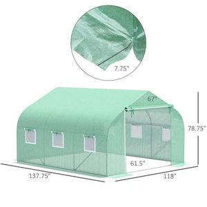 Invernadero Portátil Tipo Túnel para Exteriores de 11.5 x 10 x 7 Pies, Verde Oscuro con Ventanas para Jardines - Product Image 3