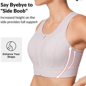 Women's Yoga Breathable Plus Size Sports Bra Adjustable Straps High Support Spandex/Polyester Customizable Front - Product Image 5
