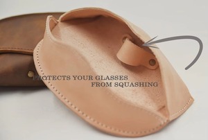 Luxury Classic Lightweight Genuine Leather <b>Glasses</b> Pouch Scratch Resistant Professional B2B Supply LGC-0118 - Product Image 4