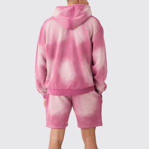Ensemble jogging homme hiver 2 pièces en molleton 100% coton respirant, sweat à capuche délavé à l'acide, manches longues zippées, style décontracté et vieilli - Product Image 4