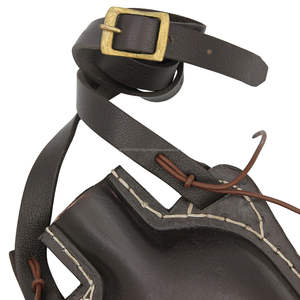 Botella de cuero medieval marrón oscuro hecha a mano 100%, frasco de botella de cantimplora de cuero genuino histórico para vikingo - Product Image 4