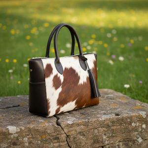 Sac fourre-tout en cuir de vachette à poils, sac à main pour femme, sac à bandoulière, sac fourre-tout élégant et décontracté, LHTB-0098 - Product Image 5