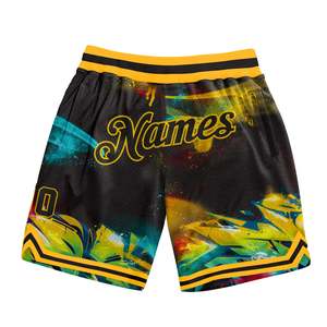 Trendy Graffiti Mesh Basketball Shorts Men Streetwear Hip Hop Gym Shorts Breathable Sublimated Abstract <b>Athletic</b> Shorts Bulk Men - Product Image 1
