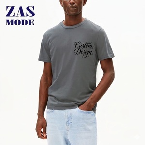 T-shirt d'été personnalisé pour homme, coupe oversize, col rond, décontracté, uni, en coton épais, imprimé graphique - Product Image 1