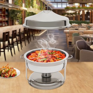 Stainless Steel 9 Quart Round <b>Chafing</b> <b>Dish</b> <b>Buffet</b> <b>Set</b> Catering Food Warmer for Restaurant And Events At Cheap Price - Product Image 2