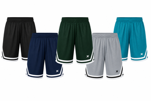 Shorts de basket-ball en maille noire X Sports City, unisexe, taille élastique, respirant, séchage rapide, polyester, toutes saisons, adulte, taille standard - Product Image 2
