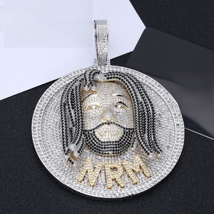 Pendentif personnalisé en argent 925 avec diamant de laboratoire pour homme, médaillon photo glacé, collier hip-hop tendance, bijoux de luxe - Product Image 1
