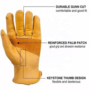 Gants de sécurité industriels personnalisés pour la construction, gants en cuir rembourrés haute performance pour le secteur pétrolier, doublure en coton, fonction tactile - Product Image 4