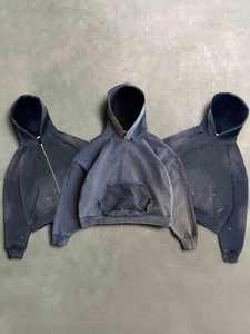 เสื้อฮู้ดดี้โอเวอร์ไซส์ผู้ชาย ผ้าฝ้าย 100% เฟรนช์เทอร์รี่ ซักแล้ว สีพื้น ลำลอง สวมหัว ไม่เป็นขุย มีกระเป๋า - Product Image 1