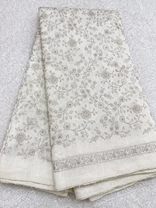 Multi Embroidery Fabric African Lace Textile Premium Net Mesh <b>Sequins</b> Beaded Fashion Dress <b>Material</b> for Women Export Premium - Product Image 3