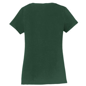 Camiseta de Punto Unisex con Cuello en V, Manga Corta, Color Sólido, Corte Regular, Informal, Invierno, 100% Algodón, Transpirable, Verde - Product Image 2
