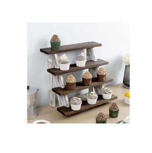 Elegante Soporte para Cupcakes de Madera Hecho a Mano, Exhibidor de Postres de Madera Natural para el Hogar, Panadería, Cafetería y Mesas de Fiesta - Product Image 4