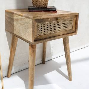 Vandana Orion Optima Rattan <b>Drawer</b> <b>Side</b> <b>Table</b> Modern Natural Woven Accent Furniture Design - Product Image 1