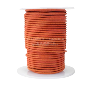 Antique Orange fait à la main Vintage cordon en cuir rond résultats de bijoux et composants pour bijoux en cuir et accessoires - Product Image 1