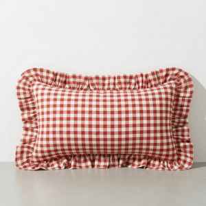 Housse de coussin à volants 100 % coton tissé couleur unie, style ferme, décorative, 18x18 pouces, pour canapé - Product Image 5