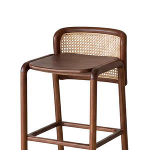 Chaise de bar en teck massif artisanale Lufi, finition naturelle, qualité commerciale, pour hôtel, école, usage extérieur - Product Image 3