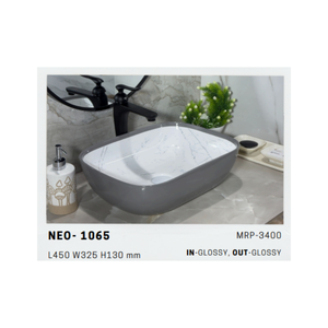 Lavabo de Cerámica de Alta Gama Serie Neo 1065 con Acabado Brillante para Interiores de Baños Residenciales de Lujo - Product Image 1
