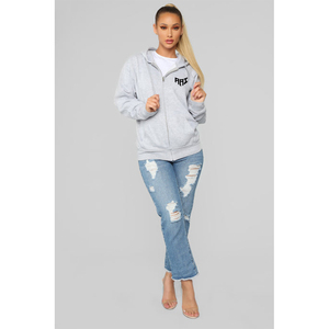 Wholesale Women Zip Up Hoodie Casual Fleece Sweatshirt Streetwear Jacket Supplier USA Fashion Apparel - Product Image 1