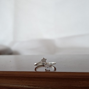 Other Cute Geometric Princess Cut Diamond <b>Open</b> <b>Ring</b> Women's Elegant Adjustable Minimalist Daily Wedding Party Gift - Product Image 3