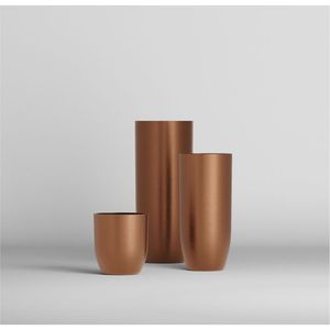 Lot de pots de fleurs modernes en métal bronze, style nordique, grands cylindres, jardinières de luxe, vases décoratifs en métal pour la maison et l'hôtel - Product Image 1