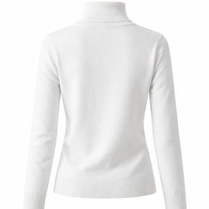 Suéter Casual de Cuello Alto Simulado, Tejido a Medida, 100% Algodón, Fabricante OEM para Mujer, Venta al Por Mayor - Product Image 2